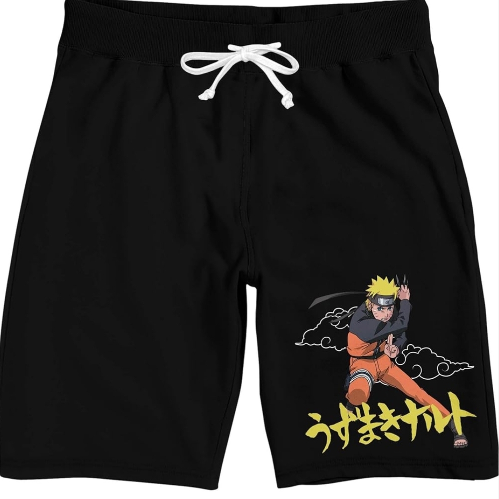 Black Naruto Graphic Shorts